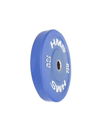 BLUE OLYMPISCHE HANTELSCHEIBE BUMPER 20 KG HMS