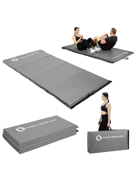 GYMNASTIKMATRATZE KLAPPBAR 2400x1200 MM GRAU HMS PREMIUM