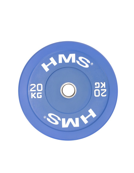 BLUE OLYMPISCHE HANTELSCHEIBE BUMPER 20 KG HMS