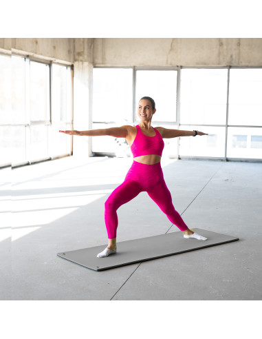 GRAY-BLACK FITNESSMATTE MIT ÖSEN HMS PREMIUM