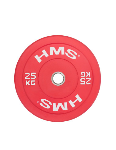 RED OLYMPISCHE HANTELSCHEIBE BUMPER 25 KG HMS