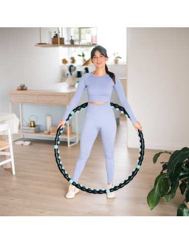 BLACK-BLUE HULA HOOP MASAGE-REIFEN MIT MAGNETEN 98 CM HMS