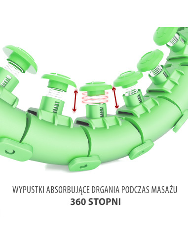 GRÜN HULA-HOOP-REIFEN MIT MASSAGEPUNKTEN UND SCHWERKRAFTBALL HMS