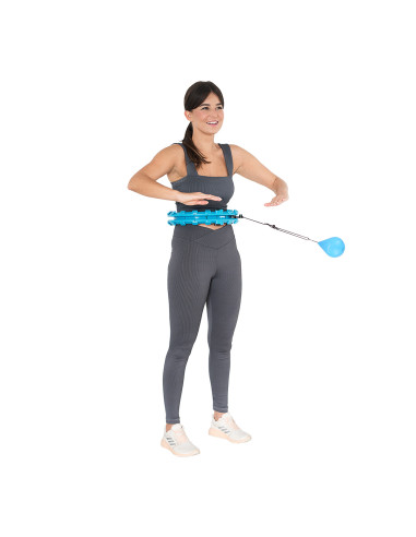 BLAU HULA-HOOP-REIFEN MIT MASSAGEPUNKTEN UND SCHWERKRAFTBALL HMS