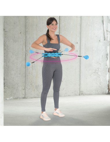 BLAU HULA-HOOP-REIFEN MIT MASSAGEPUNKTEN UND SCHWERKRAFTBALL HMS
