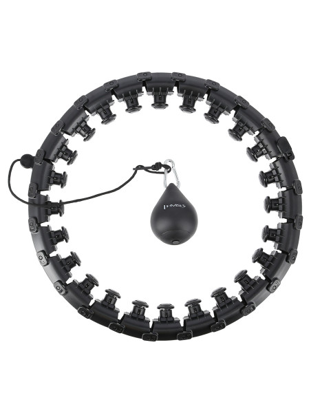 SCHWARZ HULA-HOOP-REIFEN MIT MASSAGEPUNKTEN UND SCHWERKRAFTBALL HMS
