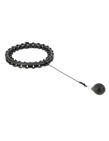 SCHWARZ HULA-HOOP-REIFEN MIT MASSAGEPUNKTEN UND SCHWERKRAFTBALL HMS
