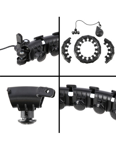 SCHWARZ HULA-HOOP-REIFEN MIT MASSAGEPUNKTEN UND SCHWERKRAFTBALL HMS