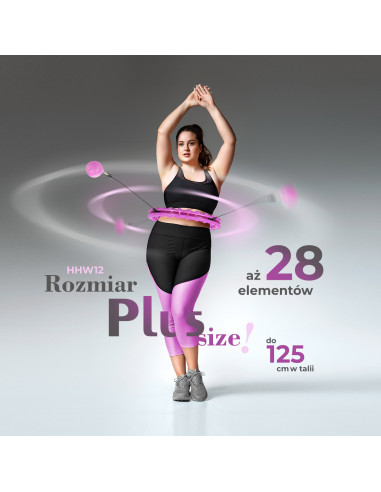 PLUS SIZE VIOLET HULA-HOOP-REIFEN MIT MASSAGEPUNKTEN UND SCHWERKRAFTBALL HMS