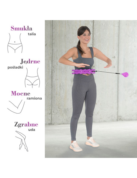 PLUS SIZE VIOLET HULA-HOOP-REIFEN MIT MASSAGEPUNKTEN UND SCHWERKRAFTBALL HMS