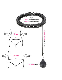 PLUS SIZE BLACK HULA-HOOP-REIFEN MIT MASSAGEPUNKTEN UND SCHWERKRAFTBALL HMS