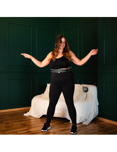 PLUS SIZE BLACK HULA-HOOP-REIFEN MIT MASSAGEPUNKTEN UND SCHWERKRAFTBALL HMS
