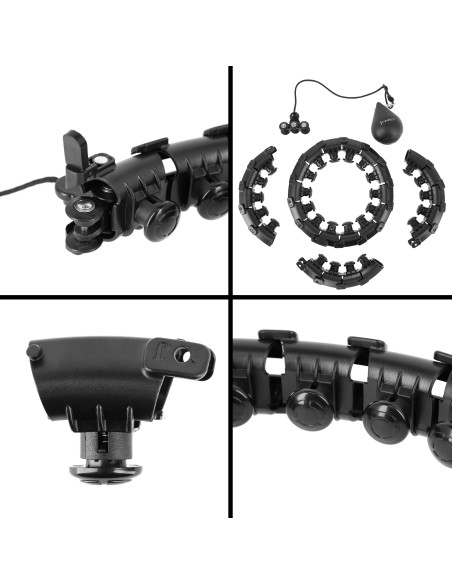 PLUS SIZE BLACK HULA-HOOP-REIFEN MIT MASSAGEPUNKTEN UND SCHWERKRAFTBALL HMS