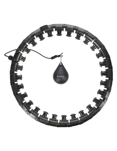PLUS SIZE BLACK HULA-HOOP-REIFEN MIT MASSAGEPUNKTEN UND SCHWERKRAFTBALL HMS