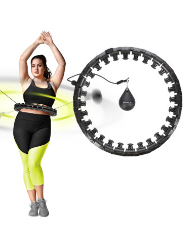 PLUS SIZE BLACK HULA-HOOP-REIFEN MIT MASSAGEPUNKTEN UND SCHWERKRAFTBALL HMS