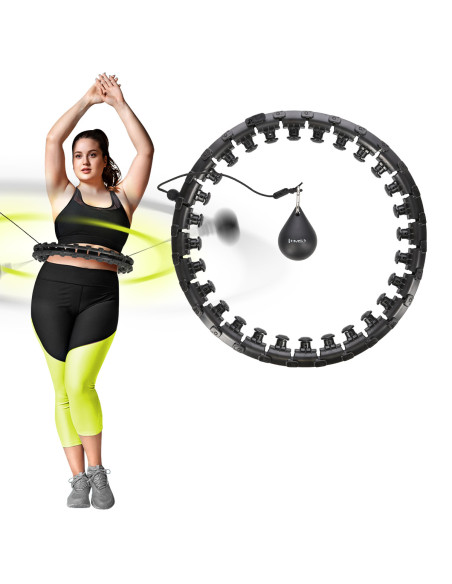 PLUS SIZE BLACK HULA-HOOP-REIFEN MIT MASSAGEPUNKTEN UND SCHWERKRAFTBALL HMS