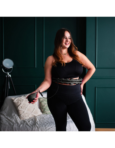 PLUS SIZE BLACK HULA-HOOP-REIFEN MIT MASSAGEPUNKTEN UND SCHWERKRAFTBALL HMS
