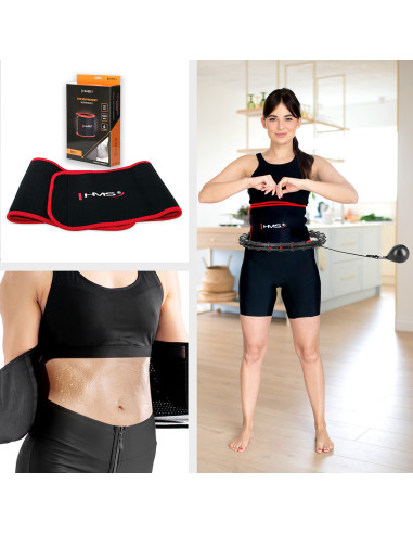 HULA-HOOP-REIFEN BLACK MIT MASSAGEPUNKTEN UND SCHWERKRAFTBALL HMS