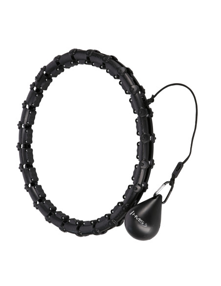 HULA-HOOP-REIFEN BLACK MIT MASSAGEPUNKTEN UND SCHWERKRAFTBALL HMS