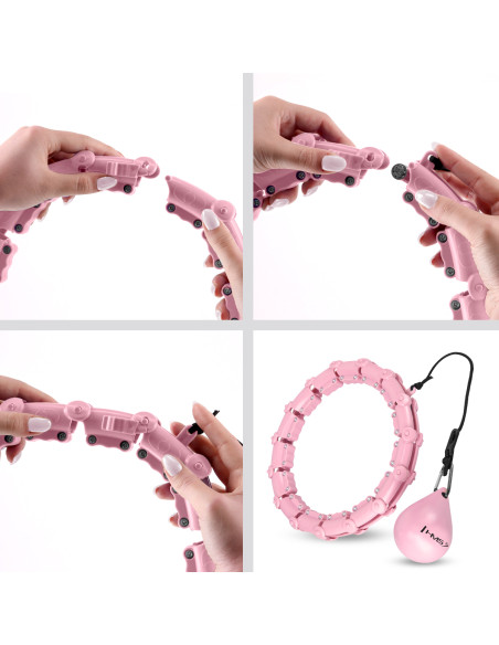 HULA-HOOP-REIFEN LIGHT PINK MIT MASSAGEPUNKTEN UND SCHWERKRAFTBALL HMS