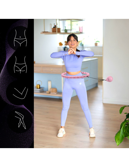 HULA-HOOP-REIFEN LIGHT PINK MIT MASSAGEPUNKTEN UND SCHWERKRAFTBALL HMS