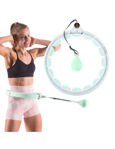 GRÜN HULA-HOOP-REIFEN MIT MASSAGEPUNKTEN UND SCHWERKRAFTBALL + ZÄHLER HMS
