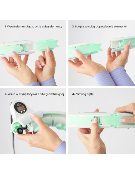 GRÜN HULA-HOOP-REIFEN MIT MASSAGEPUNKTEN UND SCHWERKRAFTBALL + ZÄHLER HMS