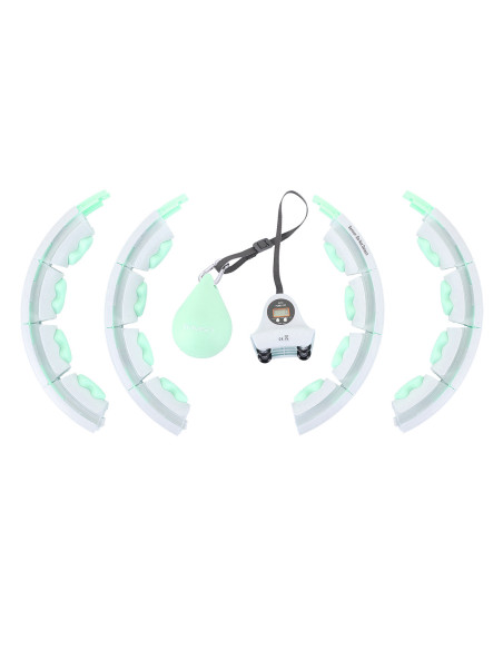 GRÜN HULA-HOOP-REIFEN MIT MASSAGEPUNKTEN UND SCHWERKRAFTBALL + ZÄHLER HMS