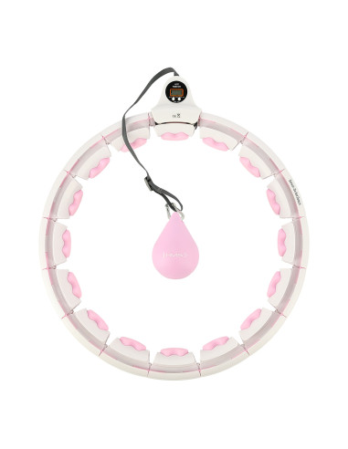 ROSA HULA-HOOP-REIFEN MIT MASSAGEPUNKTEN UND SCHWERKRAFTBALL + ZÄHLER HMS