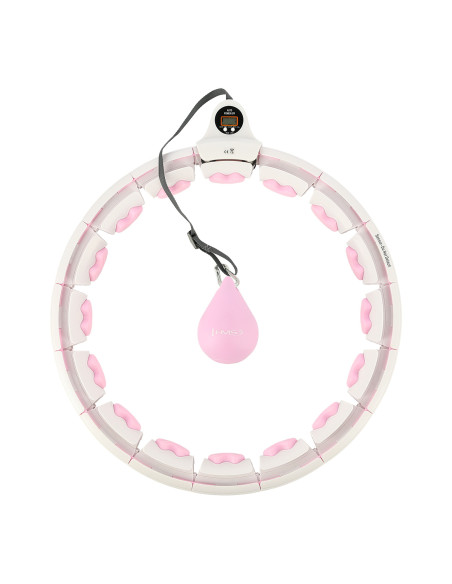 ROSA HULA-HOOP-REIFEN MIT MASSAGEPUNKTEN UND SCHWERKRAFTBALL + ZÄHLER HMS