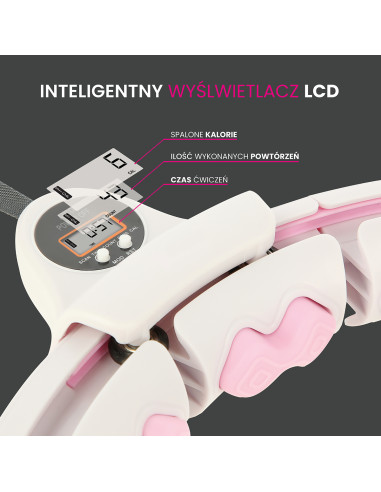 ROSA HULA-HOOP-REIFEN MIT MASSAGEPUNKTEN UND SCHWERKRAFTBALL + ZÄHLER HMS