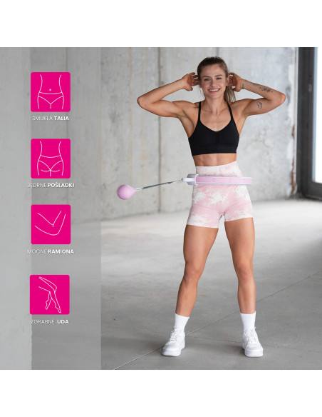 ROSA HULA-HOOP-REIFEN MIT MASSAGEPUNKTEN UND SCHWERKRAFTBALL + ZÄHLER HMS