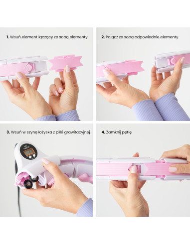 ROSA HULA-HOOP-REIFEN MIT MASSAGEPUNKTEN UND SCHWERKRAFTBALL + ZÄHLER HMS