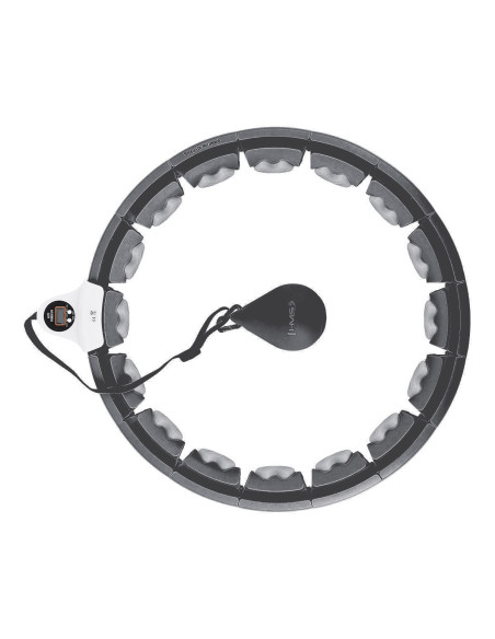 BLACK HULA-HOOP-REIFEN MIT MASSAGEPUNKTEN UND SCHWERKRAFTBALL + ZÄHLER HMS