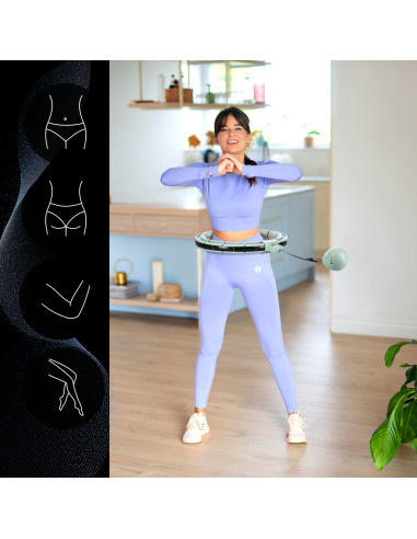 HULA-HOOP-REIFEN GREEN MIT MASSAGEPUNKTEN UND SCHWERKRAFTBALL + ZÄHLER HMS
