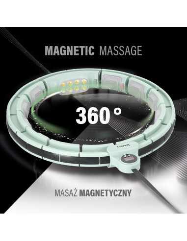 HULA-HOOP-REIFEN GREEN MIT MASSAGEPUNKTEN UND SCHWERKRAFTBALL + ZÄHLER HMS