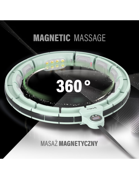 HULA-HOOP-REIFEN GREEN MIT MASSAGEPUNKTEN UND SCHWERKRAFTBALL + ZÄHLER HMS