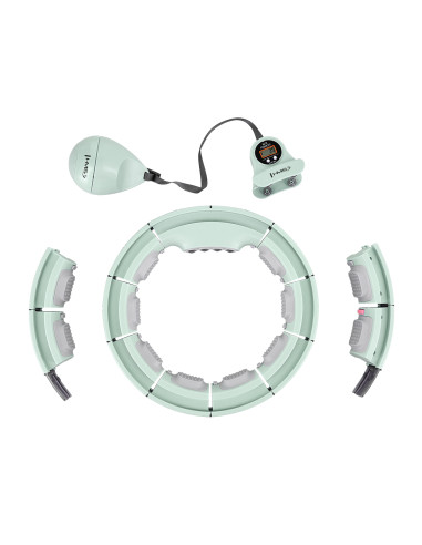 HULA-HOOP-REIFEN GREEN MIT MASSAGEPUNKTEN UND SCHWERKRAFTBALL + ZÄHLER HMS