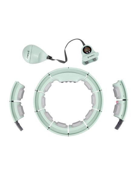 HULA-HOOP-REIFEN GREEN MIT MASSAGEPUNKTEN UND SCHWERKRAFTBALL + ZÄHLER HMS
