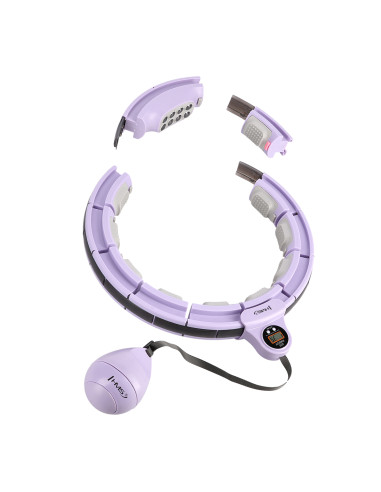 HULA-HOOP-REIFEN VIOLET MIT MASSAGEPUNKTEN UND SCHWERKRAFTBALL + ZÄHLER HMS