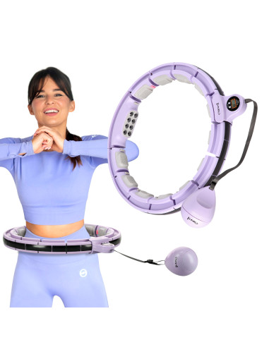 HULA-HOOP-REIFEN VIOLET MIT MASSAGEPUNKTEN UND SCHWERKRAFTBALL + ZÄHLER HMS