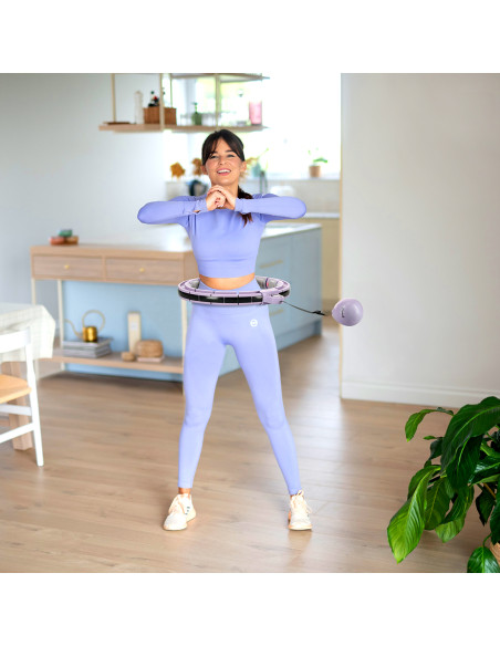 HULA-HOOP-REIFEN VIOLET MIT MASSAGEPUNKTEN UND SCHWERKRAFTBALL + ZÄHLER HMS