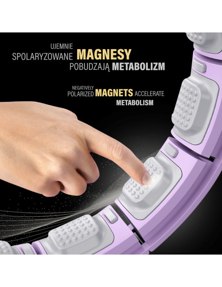 HULA-HOOP-REIFEN VIOLET MIT MASSAGEPUNKTEN UND SCHWERKRAFTBALL + ZÄHLER HMS
