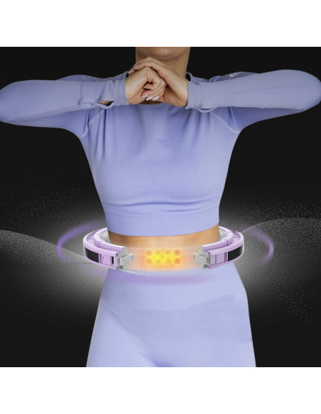 HULA-HOOP-REIFEN VIOLET MIT MASSAGEPUNKTEN UND SCHWERKRAFTBALL + ZÄHLER HMS