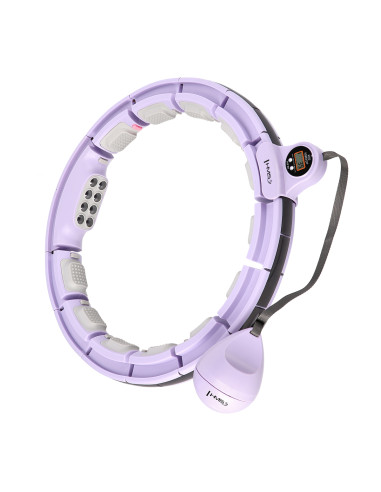 HULA-HOOP-REIFEN VIOLET MIT MASSAGEPUNKTEN UND SCHWERKRAFTBALL + ZÄHLER HMS