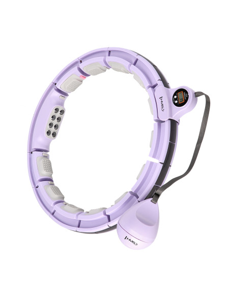 HULA-HOOP-REIFEN VIOLET MIT MASSAGEPUNKTEN UND SCHWERKRAFTBALL + ZÄHLER HMS