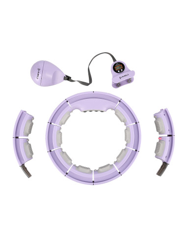 HULA-HOOP-REIFEN VIOLET MIT MASSAGEPUNKTEN UND SCHWERKRAFTBALL + ZÄHLER HMS