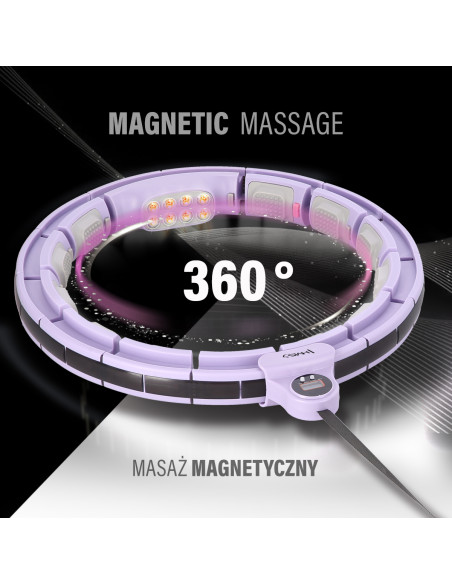 HULA-HOOP-REIFEN VIOLET MIT MASSAGEPUNKTEN UND SCHWERKRAFTBALL + ZÄHLER HMS