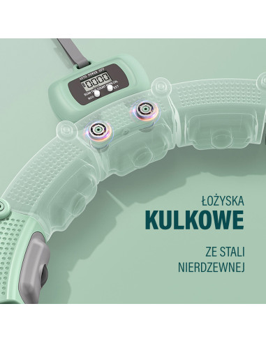 HULA-HOOP-REIFEN GREEN MIT MAGNETEN UND SCHWERKRAFTBALL + ZÄHLER HMS