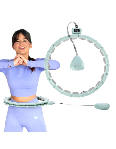 HULA-HOOP-REIFEN GREEN MIT MAGNETEN UND SCHWERKRAFTBALL + ZÄHLER HMS